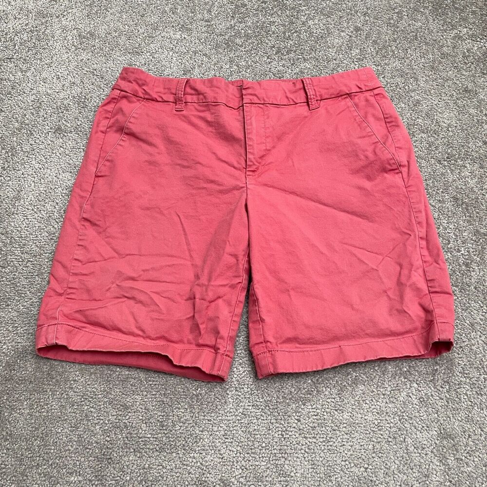 J. Crew Chino Shorts Womens 8 Pink Cotton Pockets Mid Rise Casual Outdoor 33x9